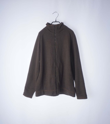 Ships pure wool zip-up knit